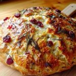 No Knead Rosemary Cranberry Bread